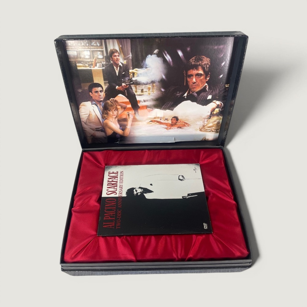 Al Pacino Scarface Two-Disc Anniversary Edition DVD Box Set Red Satin Lined Box